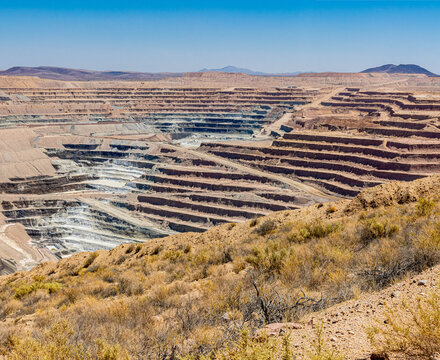 Examples of Open Pit Mining at Borax Mine, Boron, California, USA