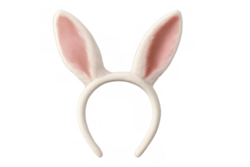 White fuzzy bunny ears headband for easter costume