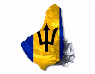 Barbados Map with Barbados Flag Overlay