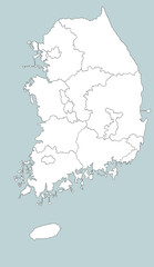 대한민국 전국 광역자치단체 지도