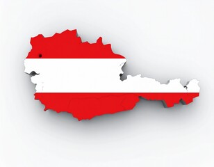 Austria Map with Austrian Flag Overlay