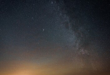 Starry sky over Dolomites, background.
