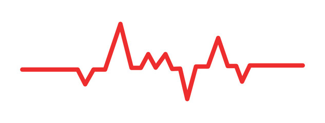 Heartbeat icon. EKG and cardio symbol. Healthy and medical concept. Vector illustration. Heartbeat icon collection. Set of red cardiology pulse iconsMedical heartbeat symbol collection.