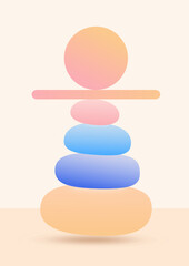 Balance and Harmony is a minimalist abstraction with soft gradients symbolizing balance and inner harmony