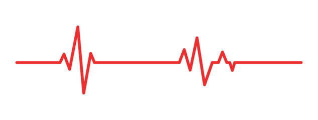Heartbeat icon. EKG and cardio symbol. Healthy and medical concept. Vector illustration. Heartbeat icon collection. Set of red cardiology pulse iconsMedical heartbeat symbol collection.