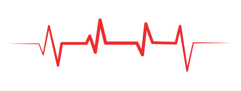 Heartbeat icon. EKG and cardio symbol. Healthy and medical concept. Vector illustration. Heartbeat icon collection. Set of red cardiology pulse iconsMedical heartbeat symbol collection.