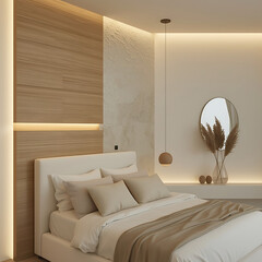 Experience ultimate relaxation in this elegantly designed bedroom, a serene retreat for restful nights and peaceful mornings in a modern, stylish home