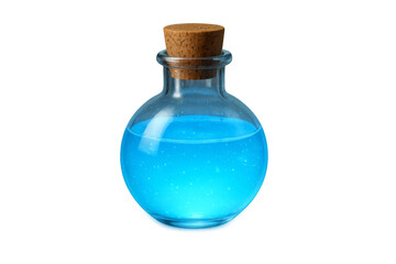 Fantasy magic potion bottle with blue liquid