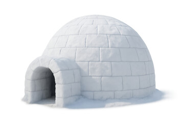Igloo snow house building with transparent background