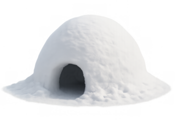 Igloo building offering winter shelter on transparent background