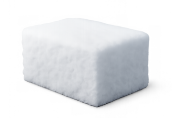 Snow block isolated on transparent background illustrating winter concept