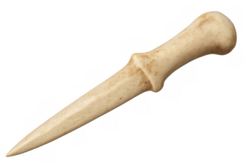 Primitive bone dagger weapon tool on transparent background