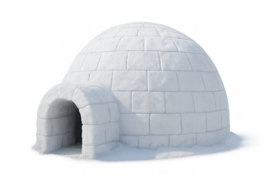 Igloo snow house building with transparent background