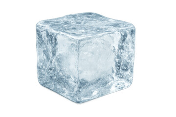 Fototapeta premium Ice cube showing frosty texture on transparent background