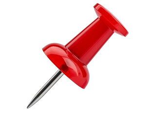  Red Pushpin Isolated on Transparent Background