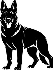 German Shepherd silhouette vector illustration