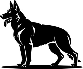 German Shepherd silhouette vector illustration