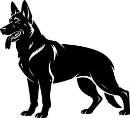 German Shepherd silhouette vector illustration