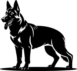 German Shepherd silhouette vector illustration