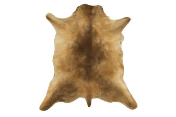 Animal fur pelt laying on transparent background