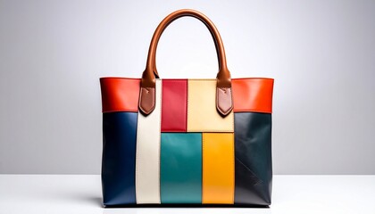 Patchwork Tote Bag with Leather Handles Symbolizing Artistic Style and Editorial Styling for Fashion Accessories