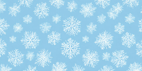 Winter Wonderland: Delicate, intricate snowflakes elegantly cascade, forming a pristine and mesmerizing spectacle, ideal for evoking a serene winter experience.