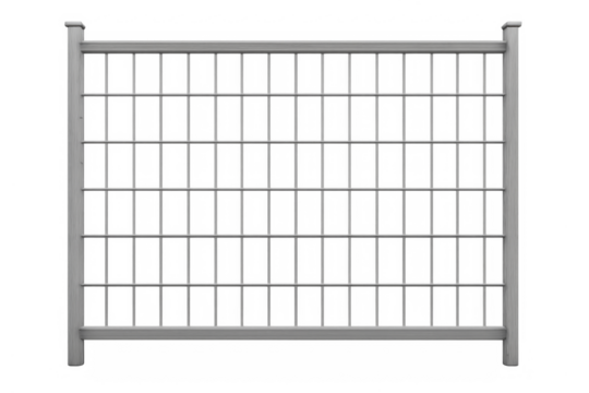 Metal wire mesh fence barrier on transparent background