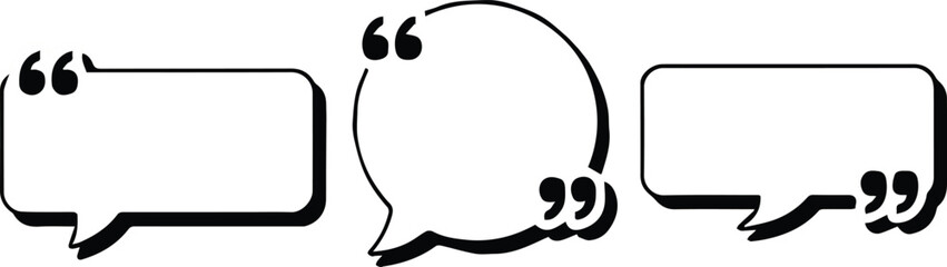 quote speech bubbles with quotation marks orange gradient vector layout