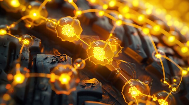 Abstract network connection technology background with glowing nodes and lines design concept art