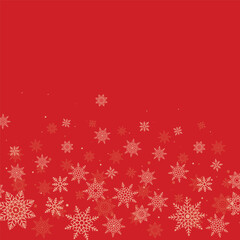 Christmas background with elegant falling snowflakes at the bottom. Perfect festive winter theme for greeting cards, invitations, wrapping paper, posters and holiday seasonal designs.