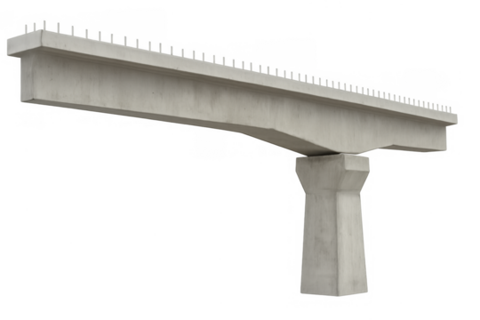 Concrete beam highway bridge construction engineering concept