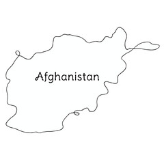 afghanistan continuous line map. line art of afghanistan map. single outline vector illustration 