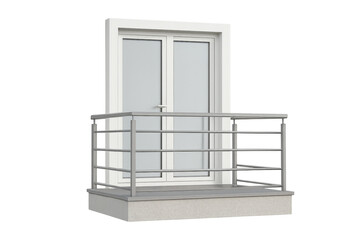 Obraz premium Modern balcony and window with transparent background