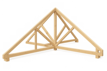 New timber roof frame for house construction