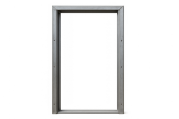 Metal frame construction element on transparent background