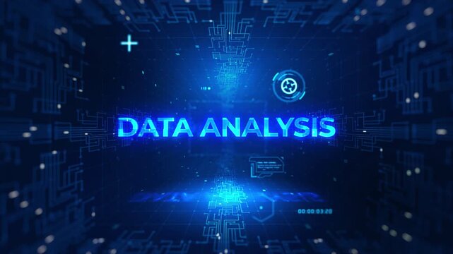 Title Text animated in circuit lines The Future AI Technology Innovation Cybersecurity Decision Intelligence blue Background version 02