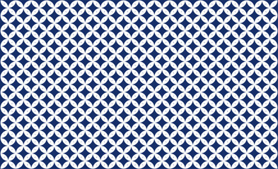 Seamless geometric fish scale pattern with interlocking white petal-like shapes on dark navy background, elegant abstract vector texture suitable for fabric, packaging, or surface design. © Rika