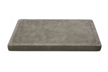 Weathered stone slab with blank surface on transparent background