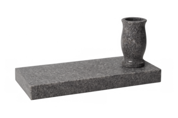 Granite memorial vase on stone plinth