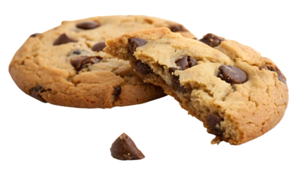 The warm, chewy delight of a freshly baked chocolate cookie cut out on PNG. AI GENERATED.
