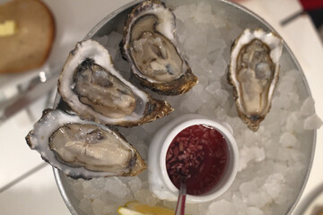 fresh oysters as luxury gourmet food for celebration