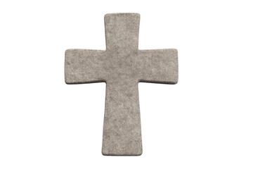 Fototapeta premium Stone cross symbol of christianity and faith on transparent background
