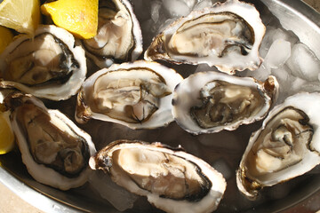 fresh oysters as luxury gourmet food for celebration