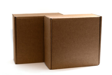 Craft boxes isolated on white background