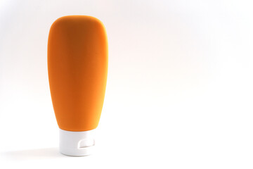 empty travel multi-colored cosmetic bottles