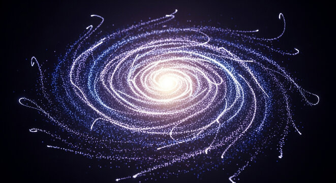 Swirling galaxy illustration a cosmic spiral of light and energy great for science and astronomy presentations - Powered by Adobe