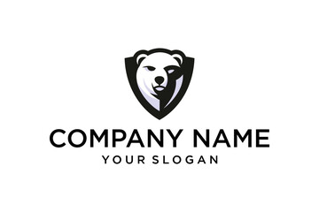 Stylized Bear Head Logo inside Shield Emblem