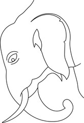 Elephant Line Art Minimal Illustration