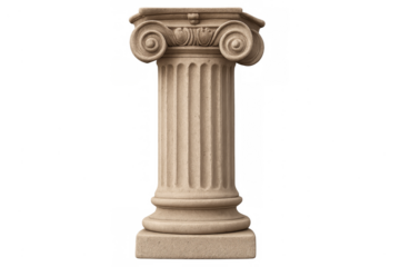 Ionic order column architecture featuring classical volute capital