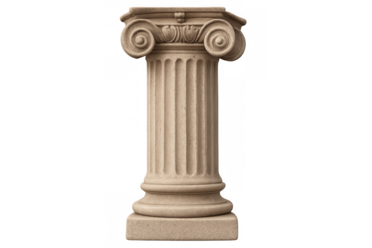 Ionic order column architecture featuring classical volute capital - Powered by Adobe